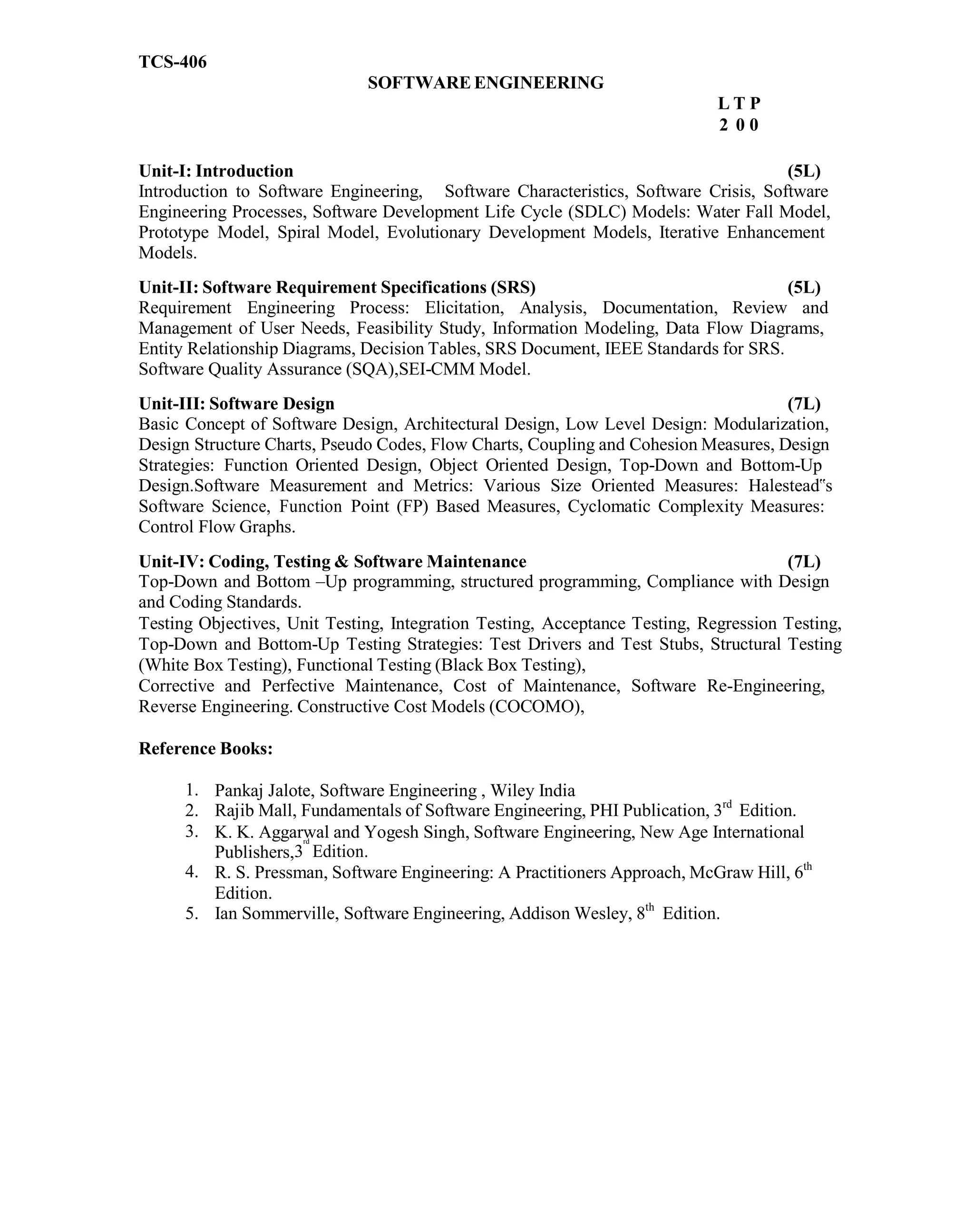 UTU Syllabus for CSE & IT 2nd year