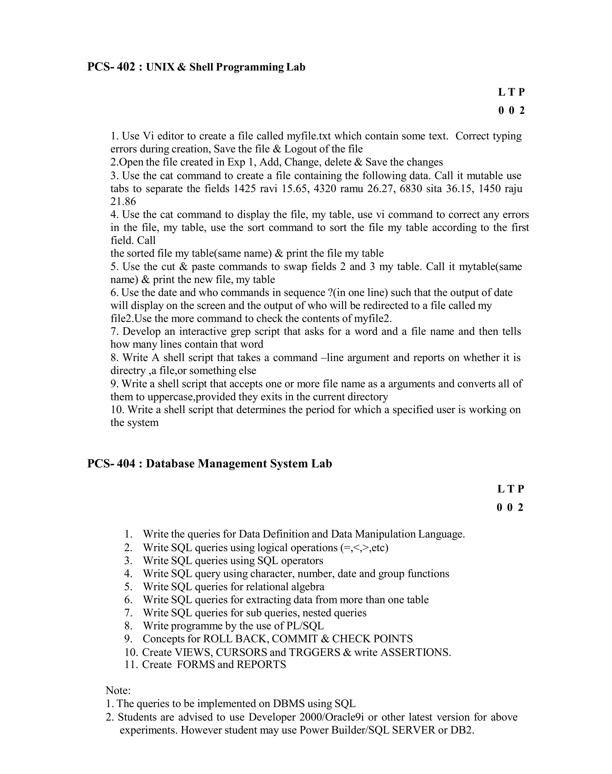 UTU Syllabus for CSE & IT 2nd year
