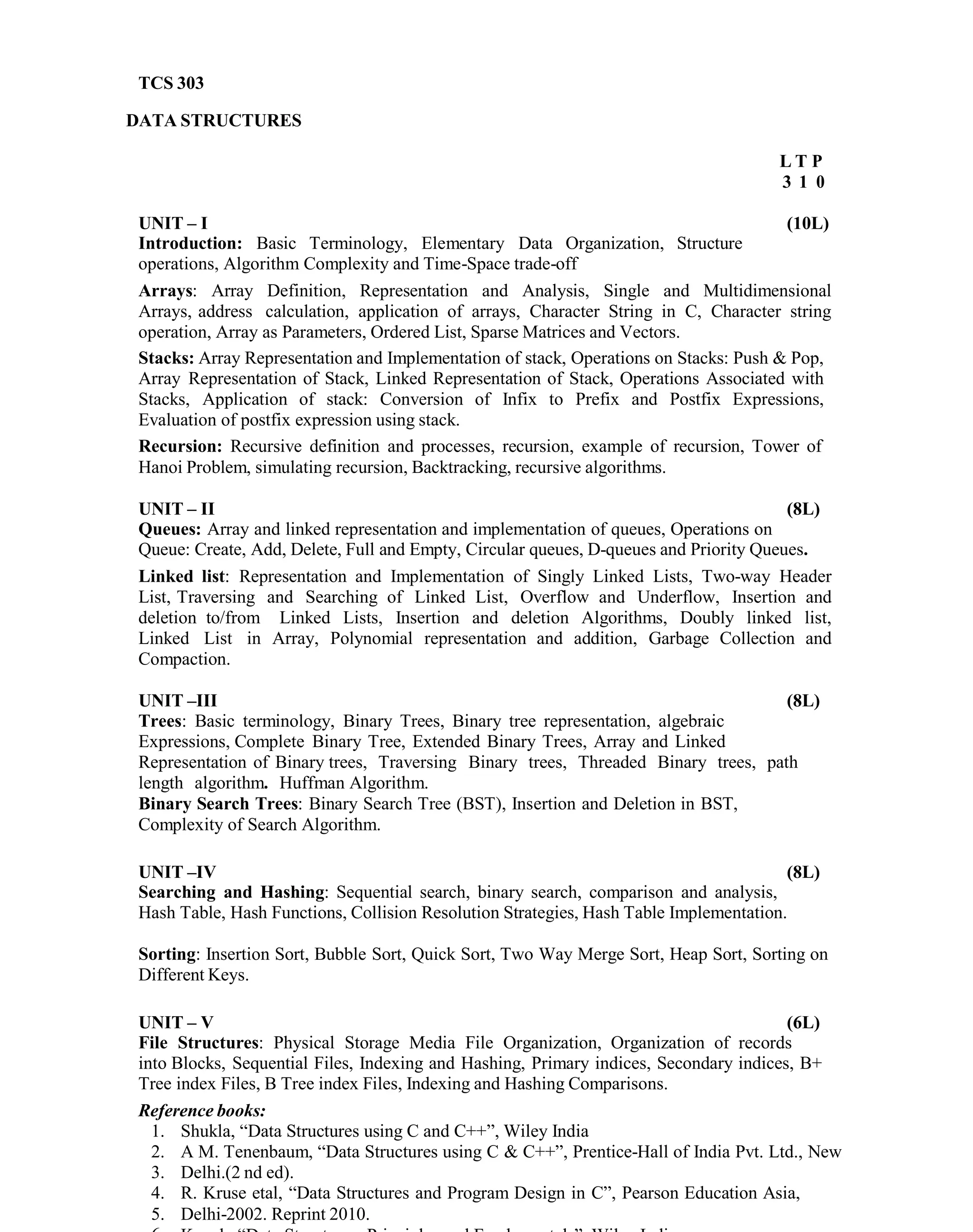 UTU Syllabus for CSE & IT 2nd year