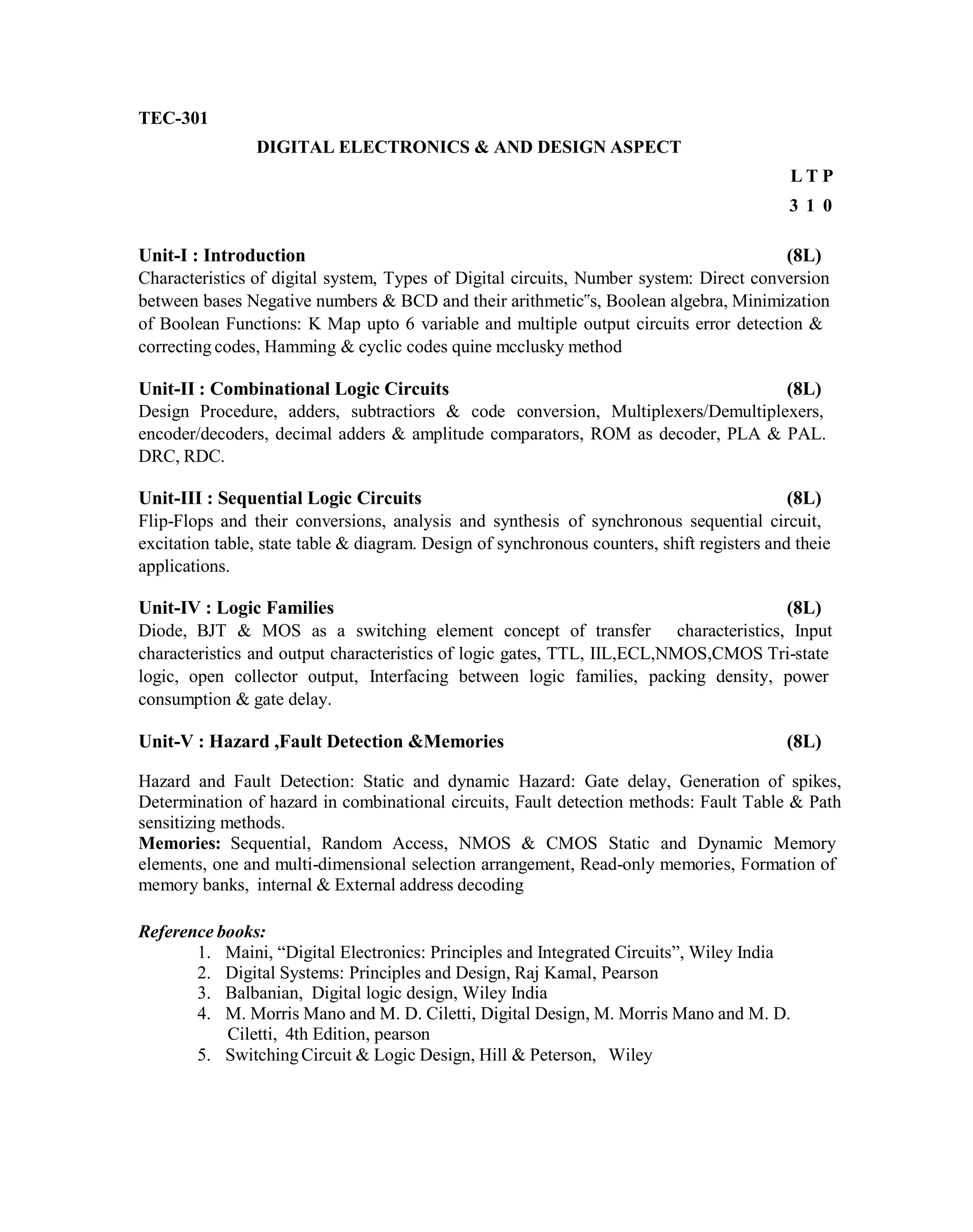 UTU Syllabus for CSE & IT 2nd year