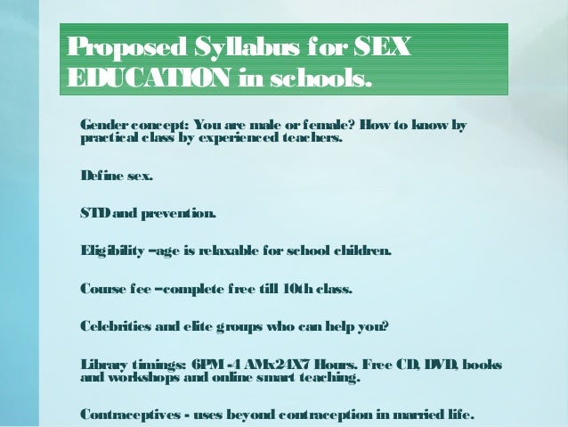 Pro sexual education in schools