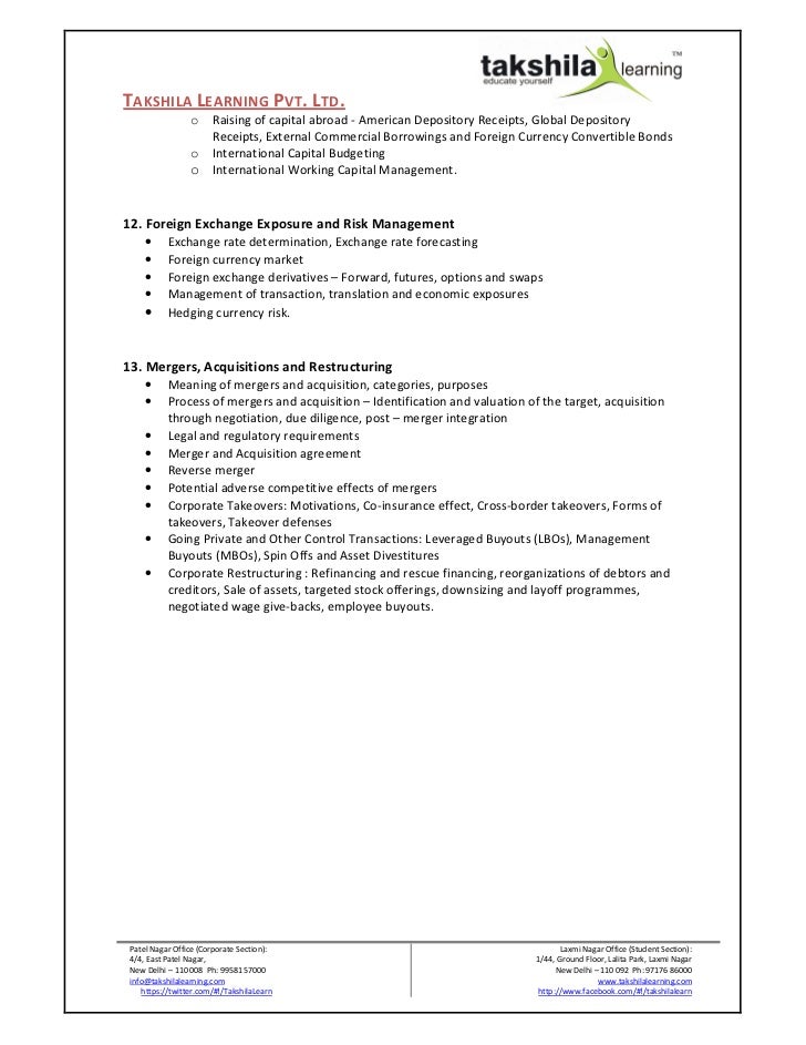 Ca final subjects new syllabus lasopasharing