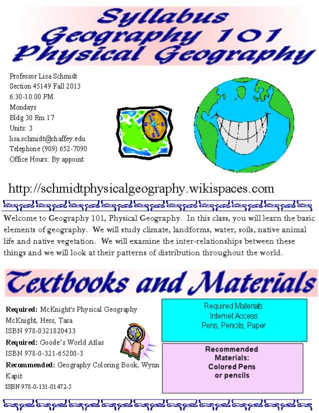 Syllabus geog 101 m fall 2013 s