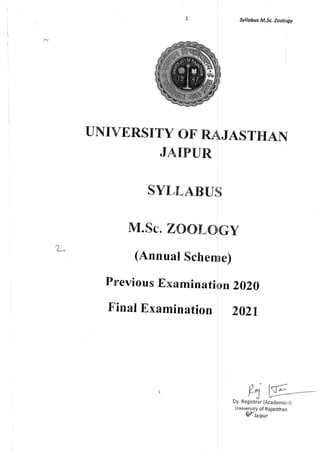 Syllabus m.sc. zoology 