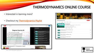 THERMODYNAMICS ONLINE COURSE
• Interested in learning more?
• Checkout my Thermodynamics Playlist
www.ChemicalEngineeringGuy.com
 