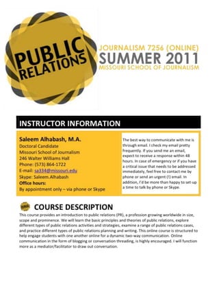 PR Syllabus Summer 2011