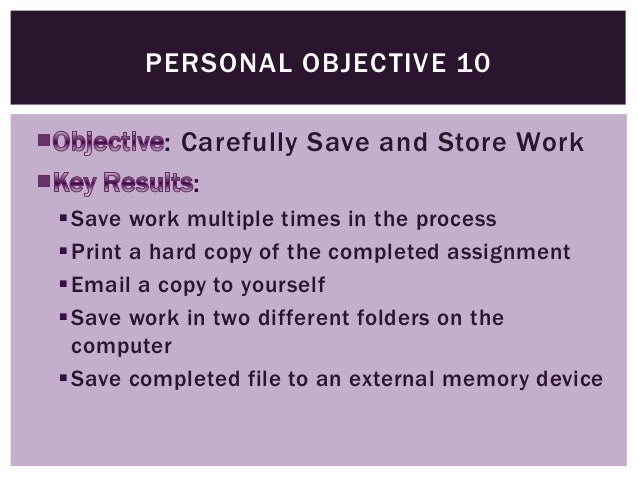 personal objective