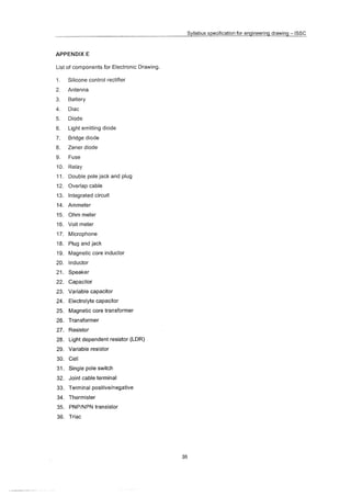 Syllabus Specifications Enginering Drawing