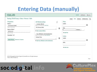 Entering Data (manually)
 