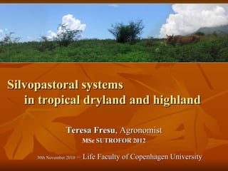 Silvopastoral systems  in tropical dryland and highland   Teresa Fresu , Agronomist MSc  SUTROFOR 2012 ,[object Object]