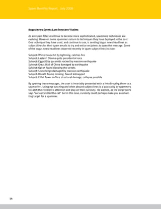 Symantec Monthly Spam Report