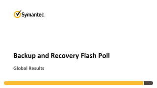 Backup and Recovery Flash Poll
Global Results
 