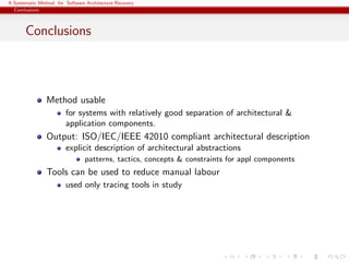 SyMAR - A Systematic Method for software Architecture Recovery | PDF