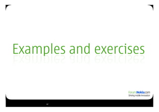 Examples and exercises


     62
 