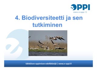 4. Biodiversiteetti ja sen
tutkiminen
 