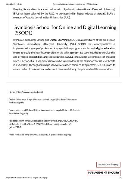 Symbiosis Distance Learning Courses SSODL Pune pdf Symbiosis Distance Learning Courses SSODL Pune pdf