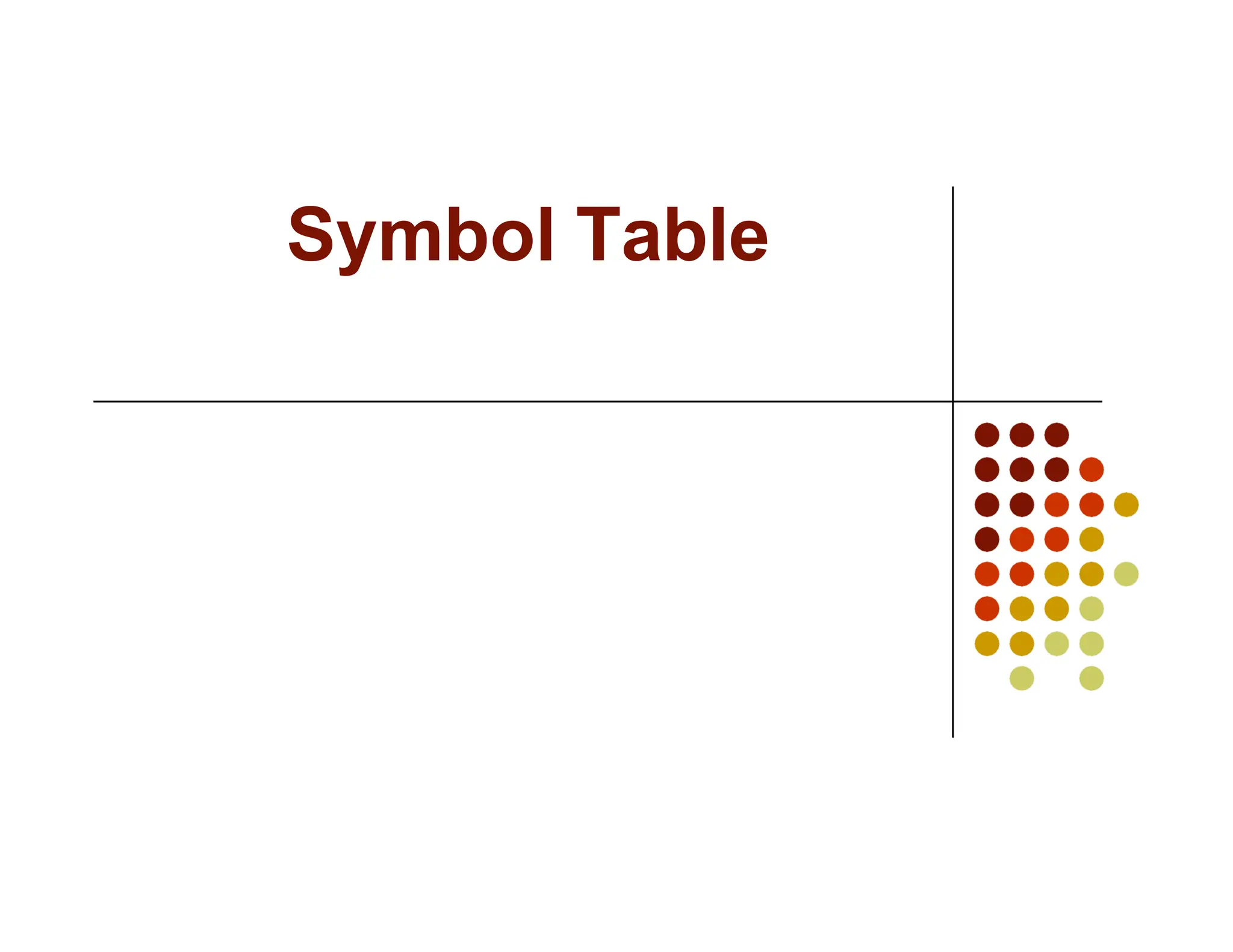 Symbol Table
 