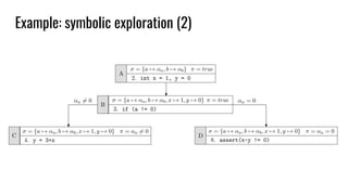 Example: symbolic exploration (2)
 