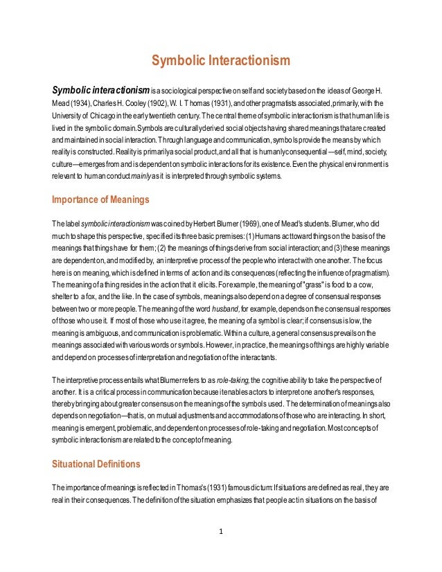 Symbolic Interactionism Essay Examples - Free Research Papers on blogger.com