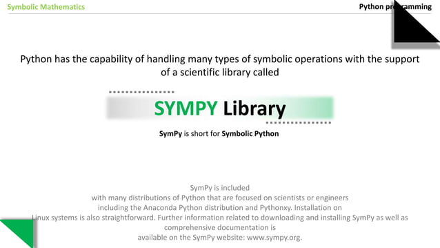 Symbolic mathematics | PPSX | Programming Languages | Computing