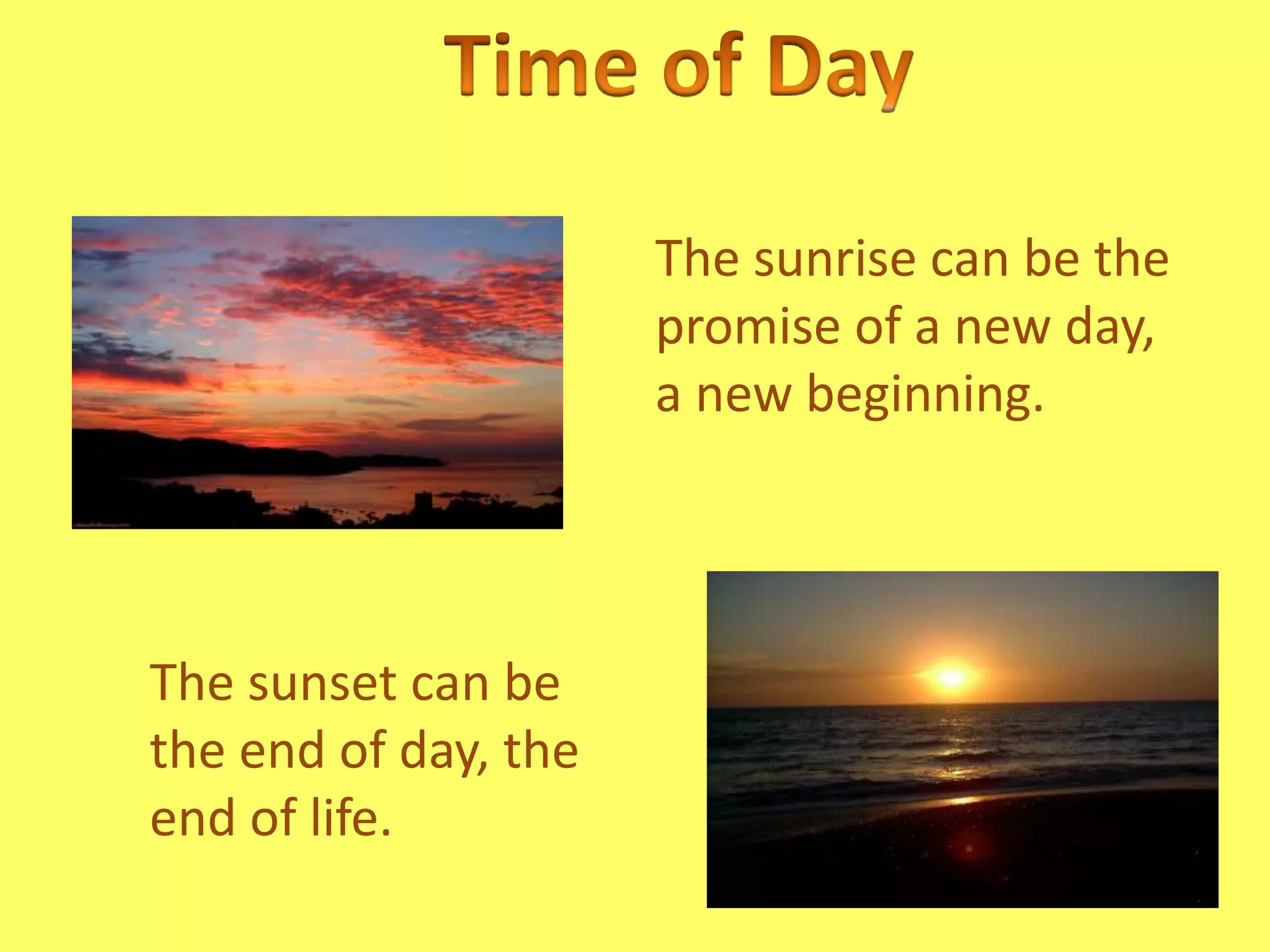 Impressions paint a picture in our minds.Symbolism Emphasizes Ideas or ThemesA flowing river can represent life, or as Thoreau said about Walden Pond: It represents “the depth of the human soul.”