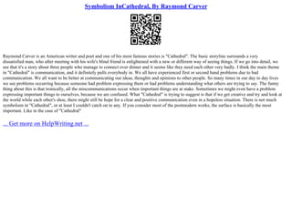Symbolism InCathedral, By Raymond Carver | PPT