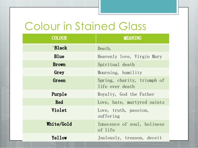 Colour Symbolism In Stained Glass Windows Colour Symbolism In Stained Glass Windows