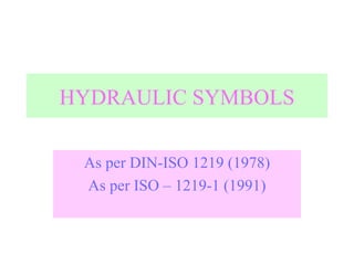 HYDRAULIC SYMBOLS As per DIN-ISO 1219 (1978) As per ISO – 1219-1 (1991) 