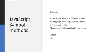 Symbol is a primitive datatype introduced in ES6 | PPT