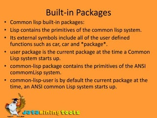 LISP: Symbols and packages in lisp | PPT