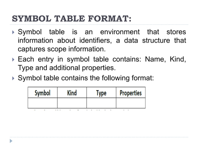 Symbol Table.pptx | Programming Languages | Computing