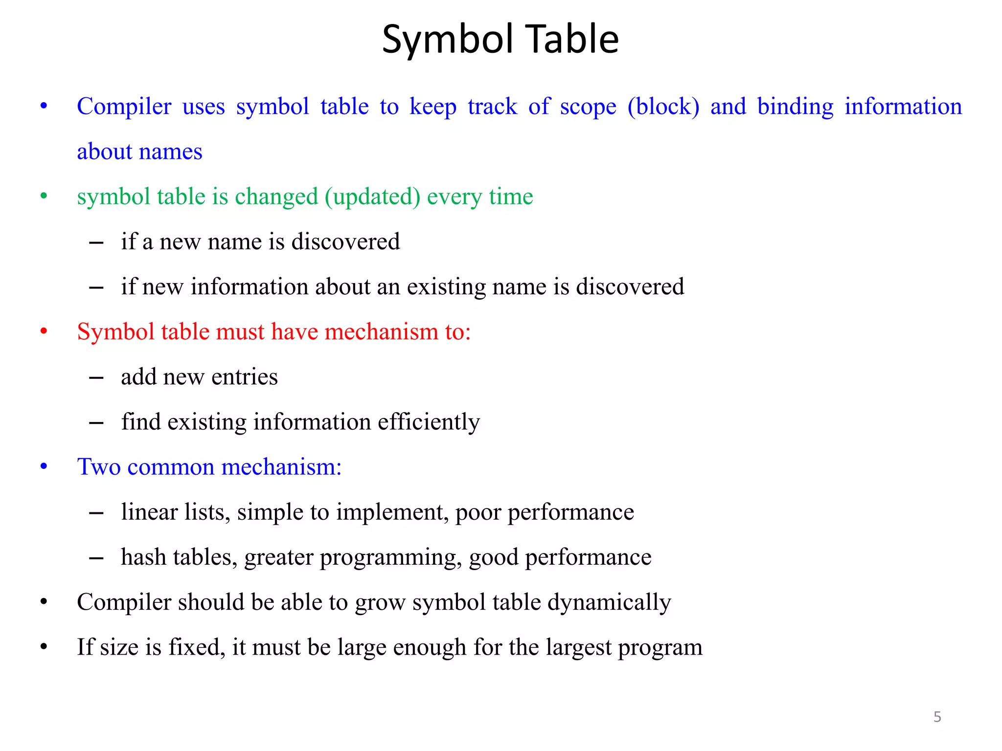 Symbol table in compiler Design | PDF