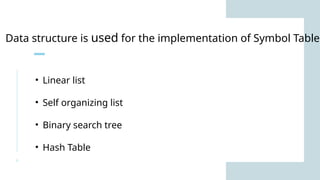 Symbol table Management Compiler Design.pptx