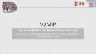 V2MIP
Variational Methods for Medical Image Processing
A. Almeida, J. I. Barbosa, A. Carvalho, M. A. R. Loja, R. Portal J. A.
Rodrigues and L. Vieira
 