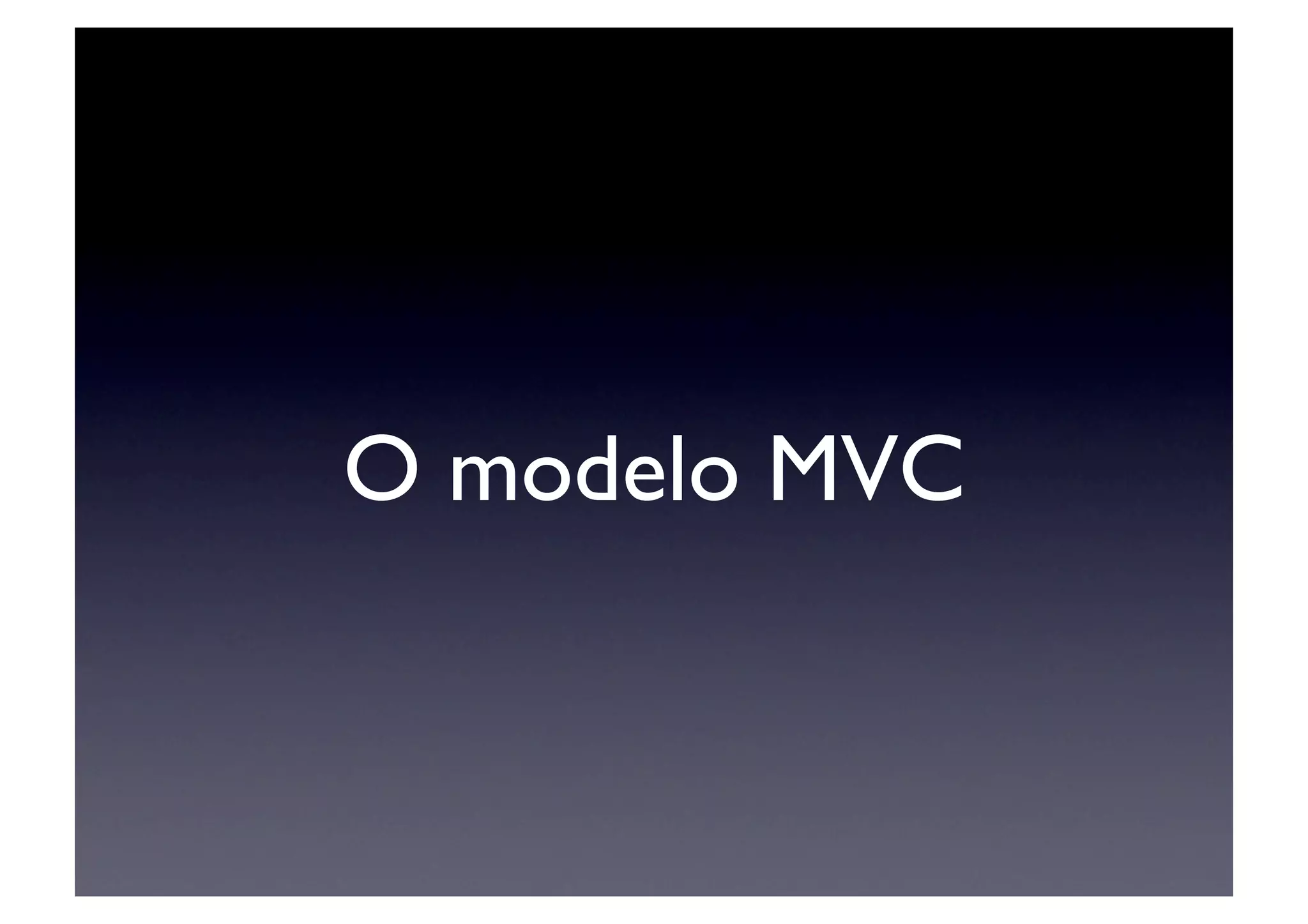 O modelo MVC	

 