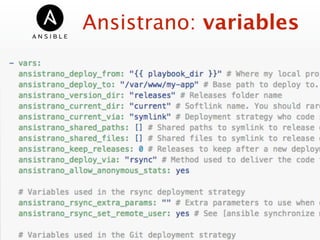 Ansistrano: variables
 