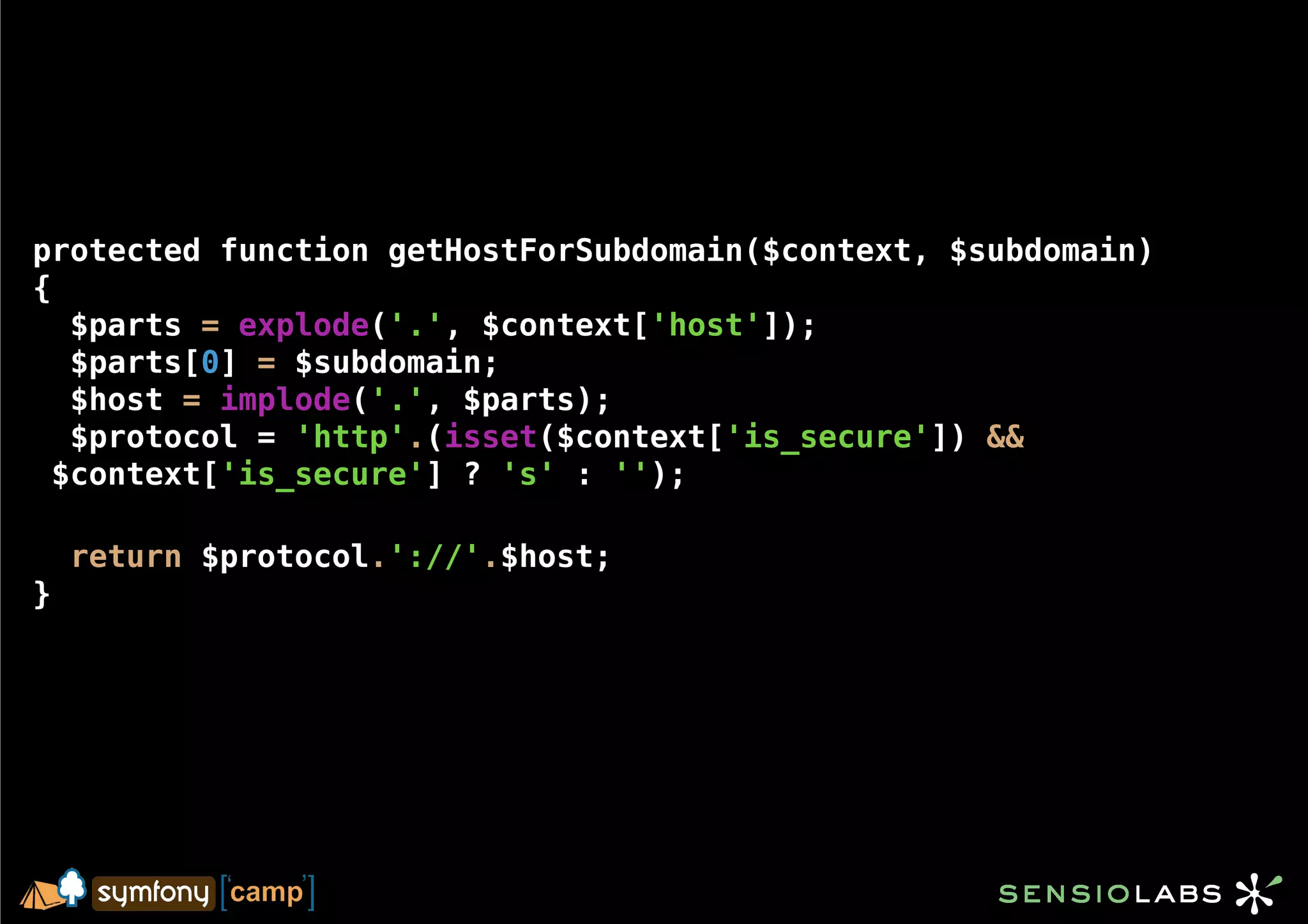 protected function getHostForSubdomain($context, $subdomain)
{
   $parts = explode('.', $context['host']);
   $parts[0] = $subdomain;
   $host = implode('.', $parts);
   $protocol = 'http'.(isset($context['is_secure']) &&
  $context['is_secure'] ? 's' : '');

    return $protocol.'://'.$host;
}
 