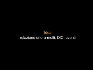 Idea
relazione uno-a-molti, DIC, eventi
 