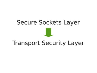 Secure Sockets Layer
Transport Security Layer
 