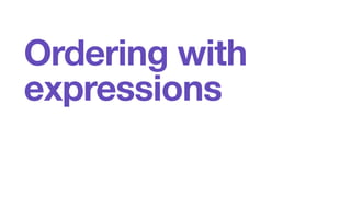 Ordering with 
expressions 
 