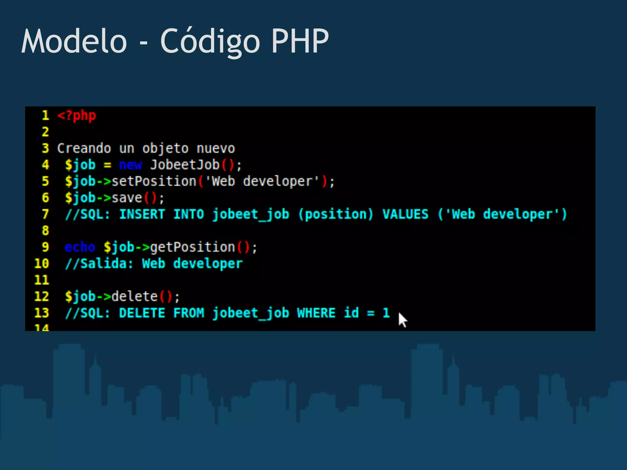 Modelo - Código PHP
 