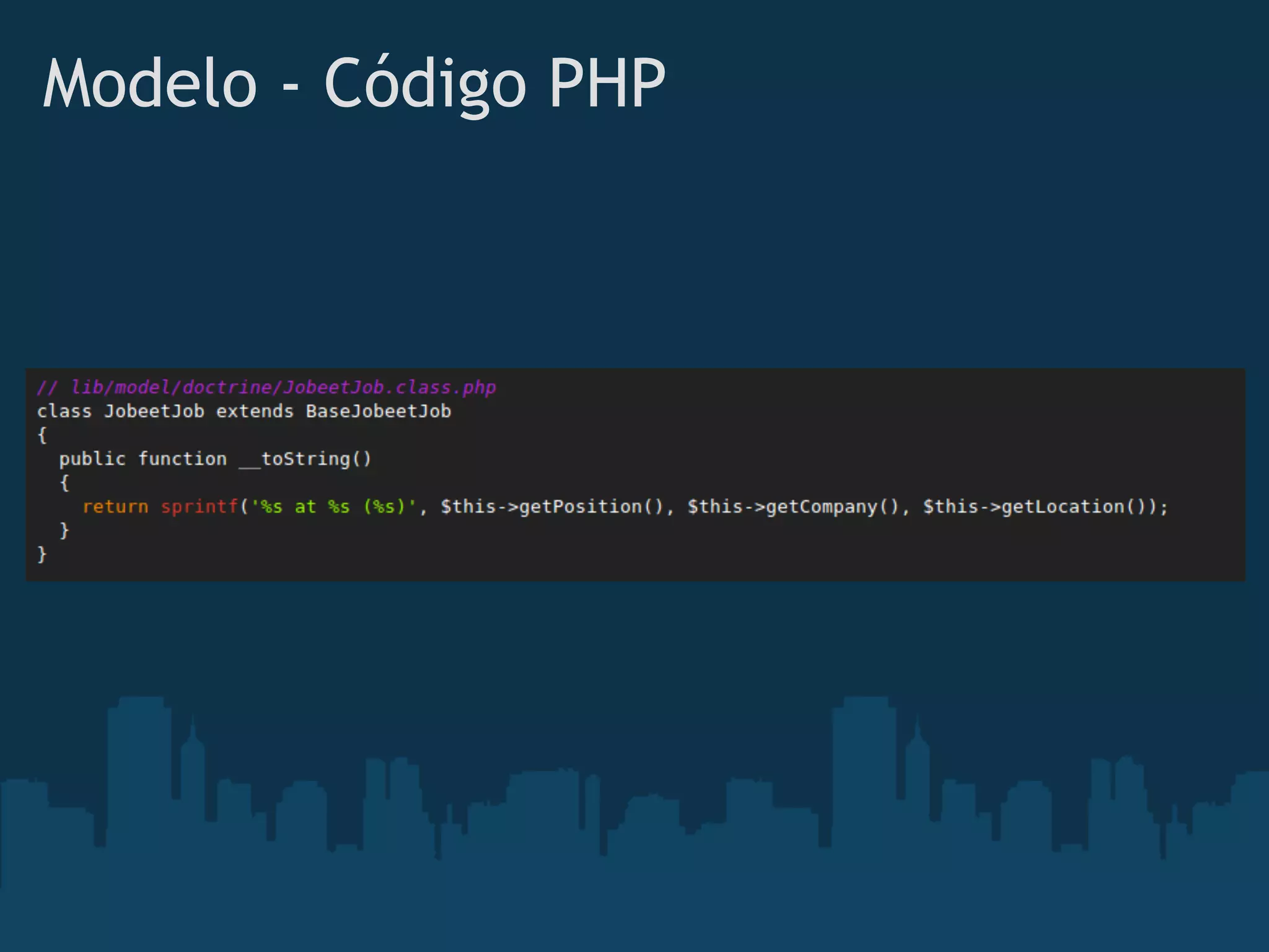 Modelo - Código PHP
 