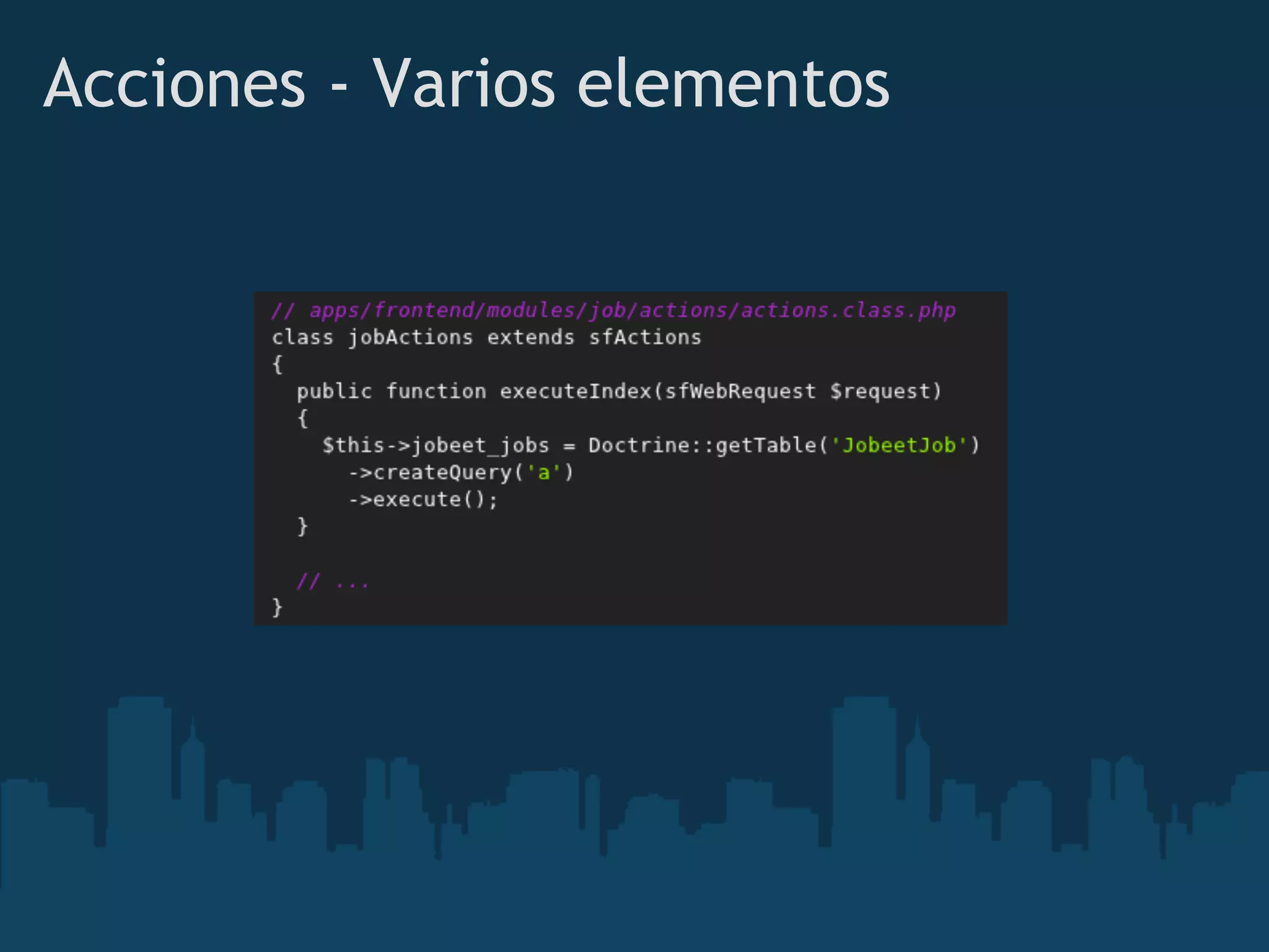 Acciones - Varios elementos
 
