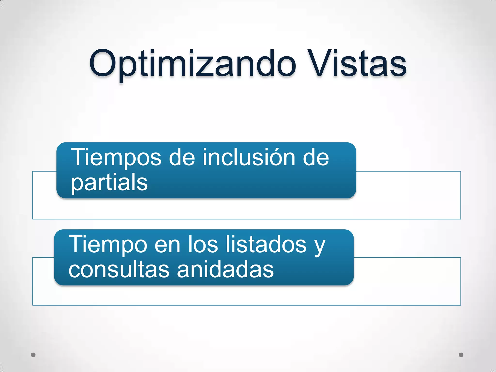 Optimizando Vistas