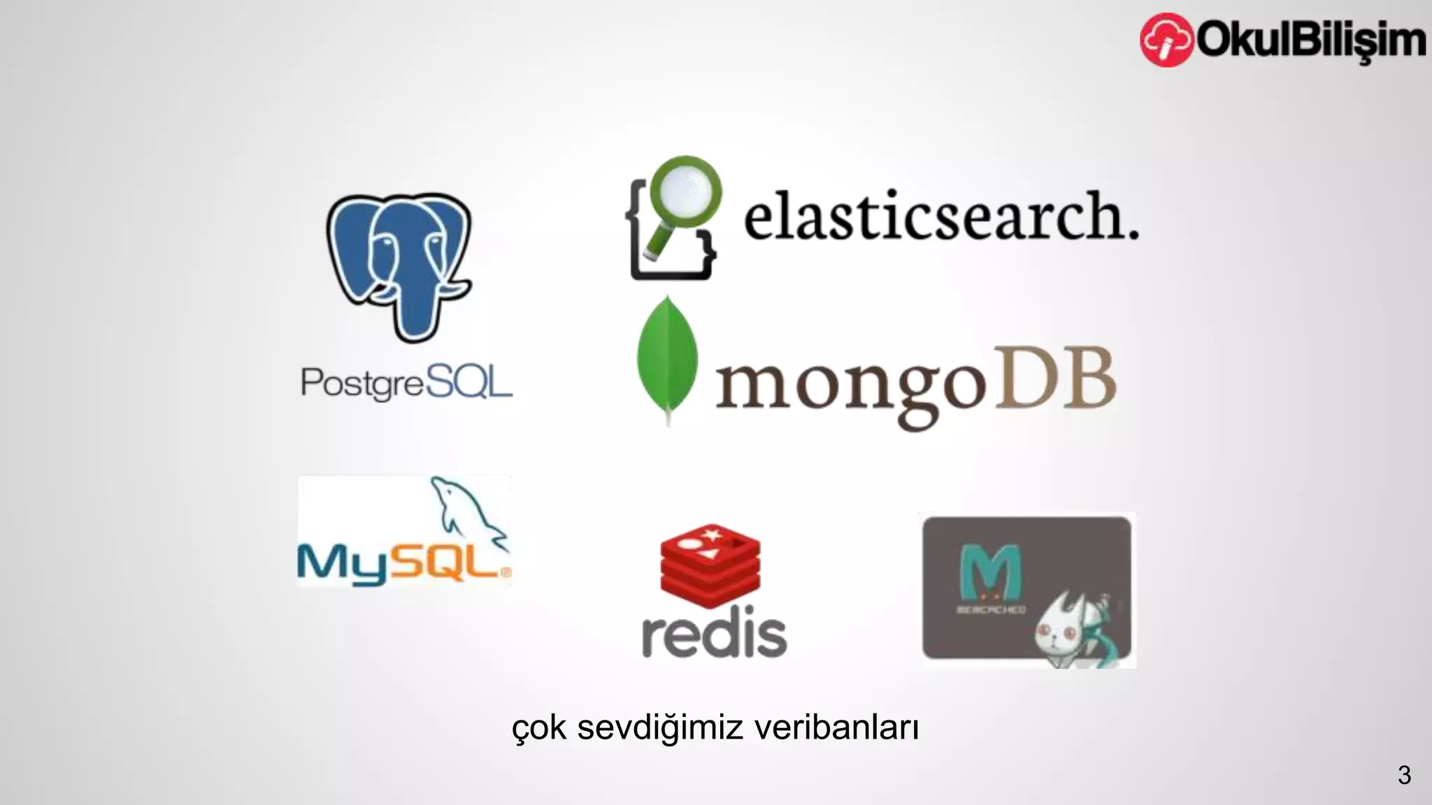 çok sevdiğimiz veribanları 
3 
 