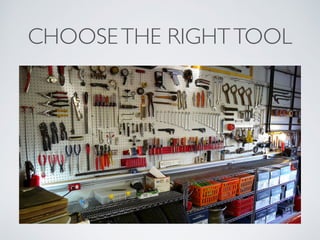 CHOOSE THE RIGHT TOOL 
 