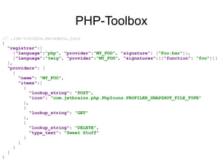 PHP-Toolbox
[GET] /
[GET] /projects
[GET] /projects/{project}
[GET] /projects/{project}/clear
[POST] /projects/{project}/{...