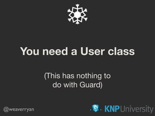 You need a User class
(This has nothing to

do with Guard)
@weaverryan
 