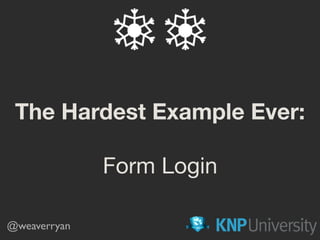The Hardest Example Ever:
Form Login
@weaverryan
 