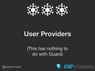 User Providers
(This has nothing to

do with Guard)
@weaverryan
 